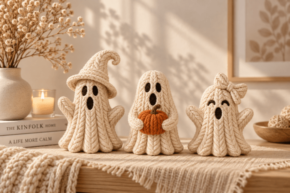 Knitted Ghost Halloween STL – 3D Printable Crochet-Style Ghosts - Image 2