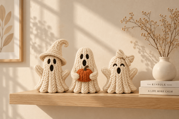 Knitted Ghost Halloween STL – 3D Printable Crochet-Style Ghosts - Image 3