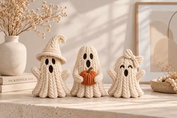 Knitted Ghost Halloween STL – 3D Printable Crochet-Style Ghosts - Image 4