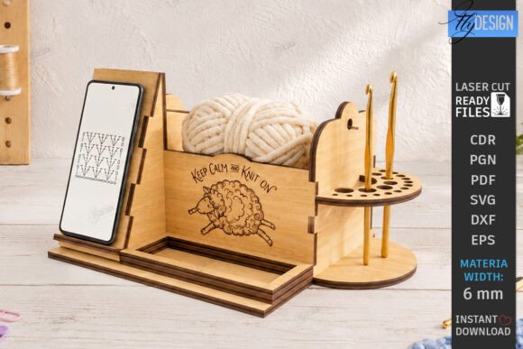 Knitting Stand Laser Cut Yarn Holder
