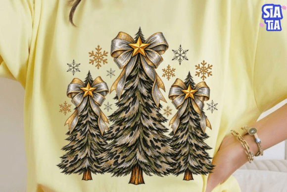 Leopard Christmas Trees PNG Sublimation