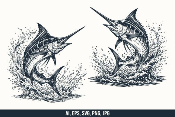 Marlin Fish Vector SVG Bundle