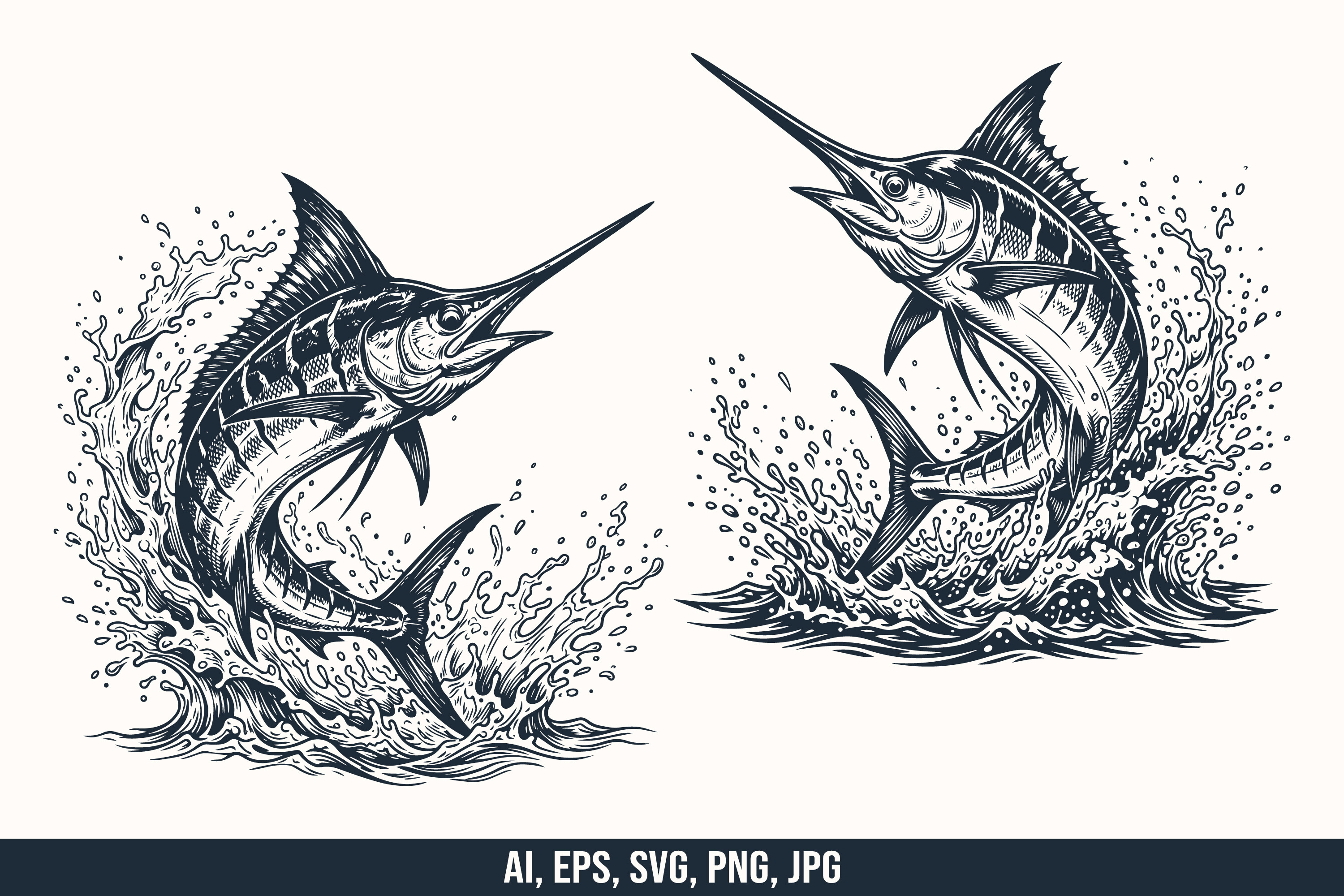 Marlin Fish Vector SVG Bundle