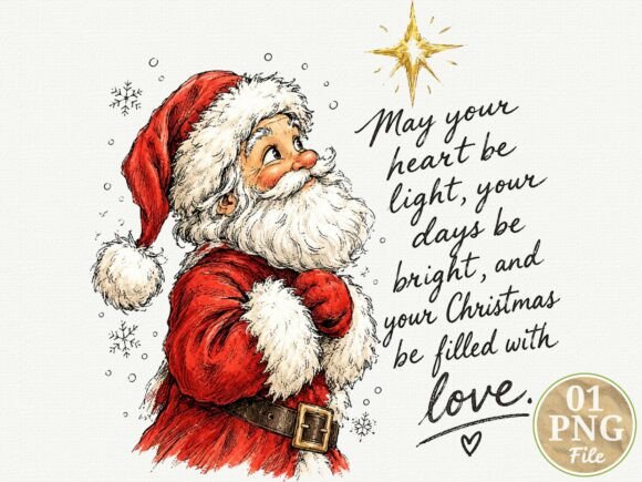 May Your Heart Be Light Christmas Santa