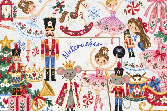 Nutcracker Christmas Clipart Afbeelding Afdrukbare Illustraties Door BigCakeBee