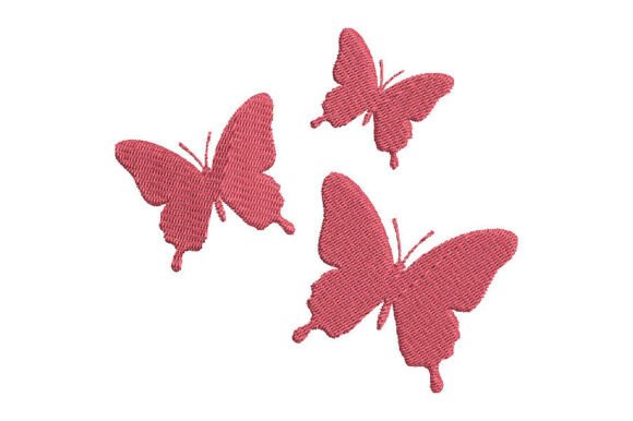 Pink Butterfly Set Embroidery