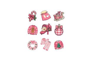 Pink Christmas Clipart with Candy Cane Graphic by Design_store ...