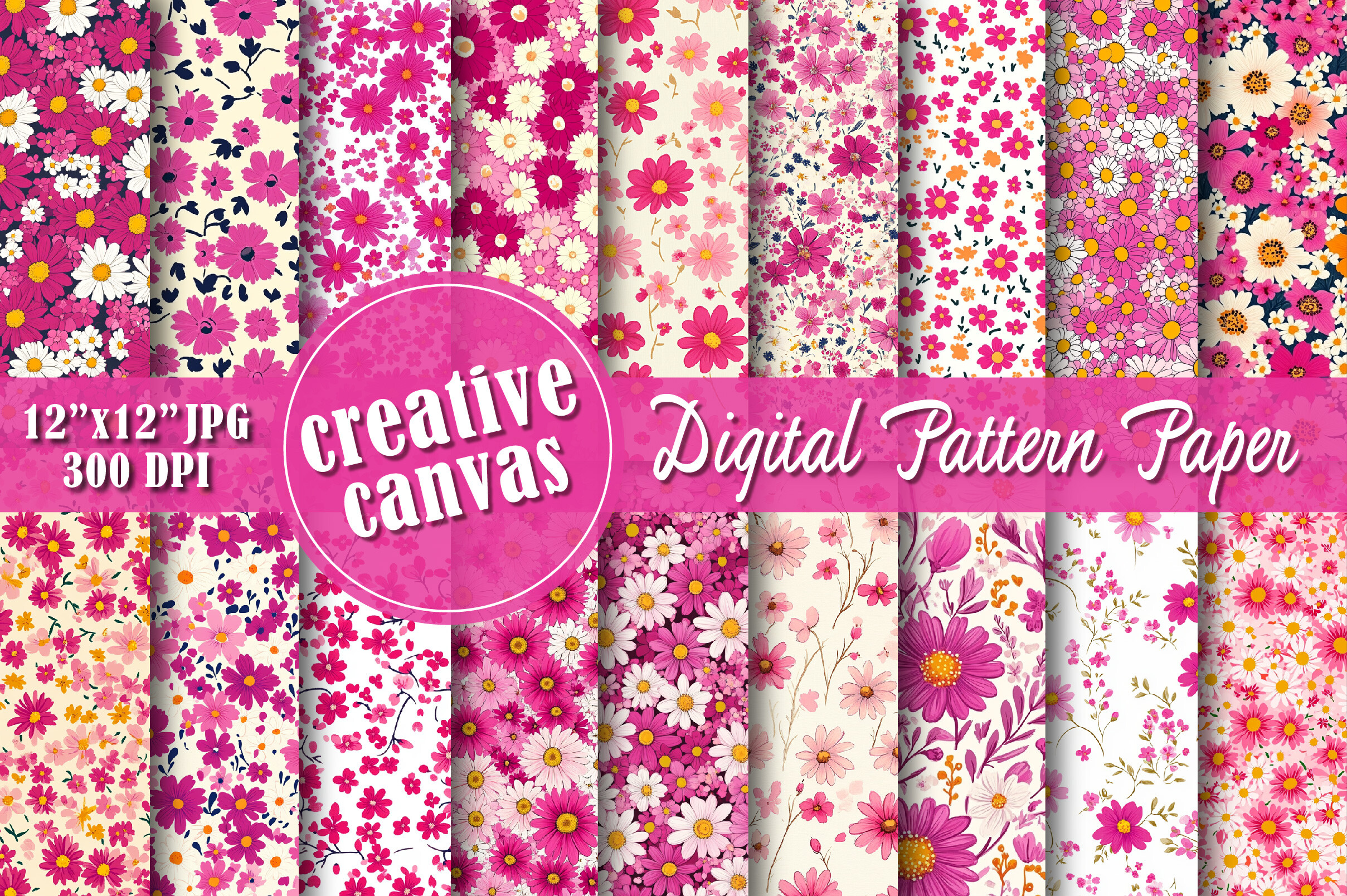 Pink Floral Seamless Patterns