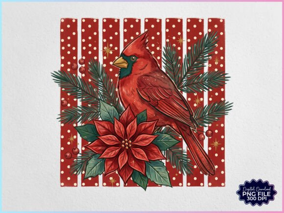 Preppy Christmas Cardinal PNG