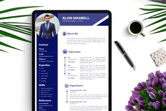 Professional Canva resume template with neutral minimalist layout