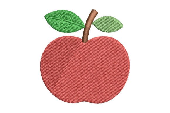 Red Apple Embroidery Design
