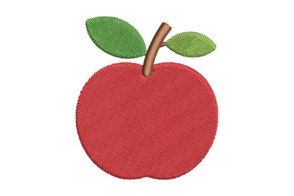 Red Apple Fruit Embroidery Design