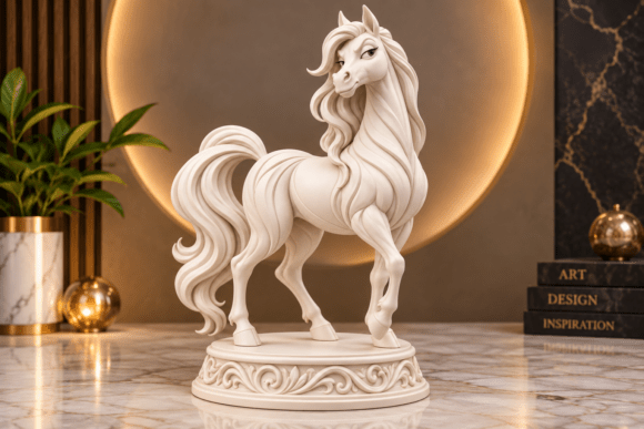 Sarcastic Horse Figurine STL – Funny 3D Printable Farm Animal Model - Image 1