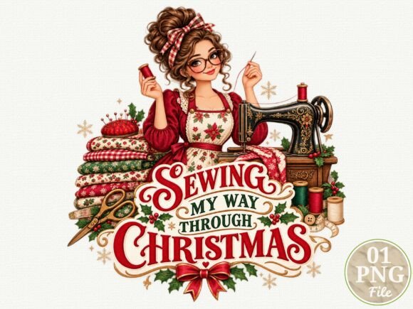 Sewing My Way Through Christmas PNG