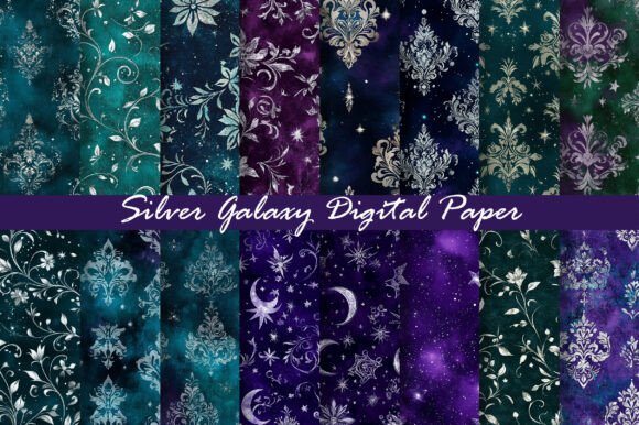 Silver Galaxy Digital Paper