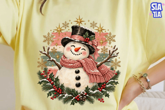 Vintage Snowman Christmas PNG Shirt