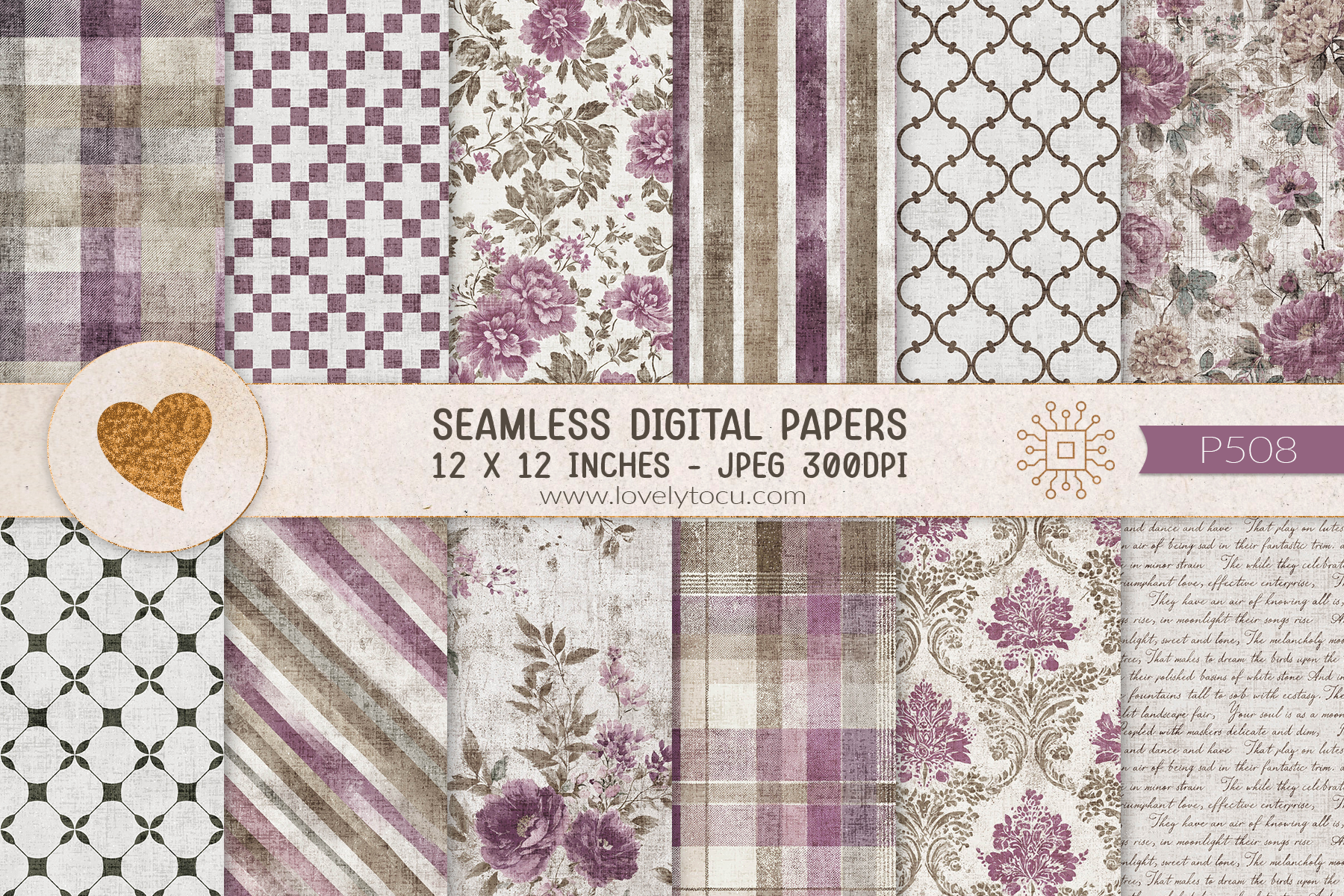 Vintage Styled Seamless Paper Designs