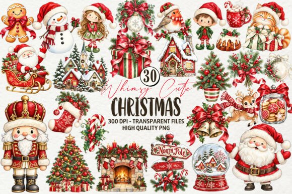 Whimsy Christmas Clipart Graphic Illustrations By Cat Lady