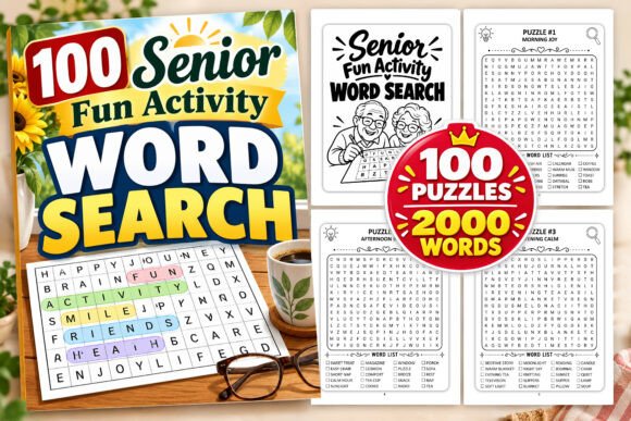 100 Senior Fun Activity Word Search