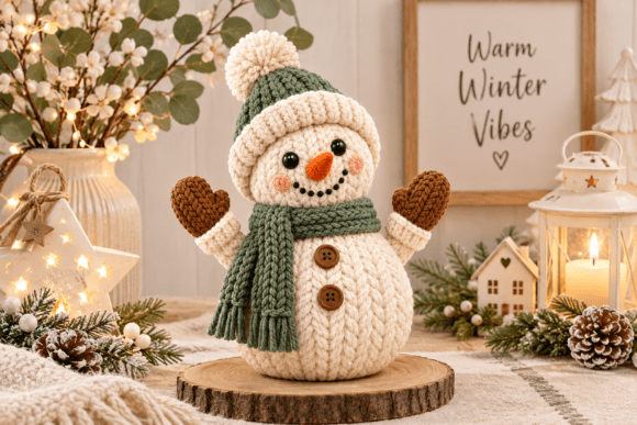 3D Print STL Cozy Knitted Snowman - Christmas Decoration Digital File - Image 4