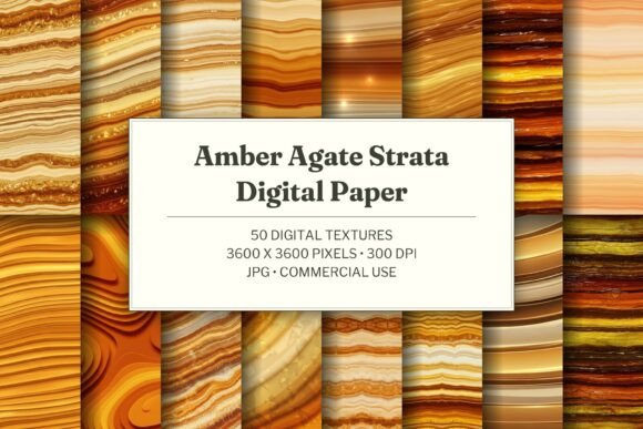 Amber Agate Strata Digital Paper