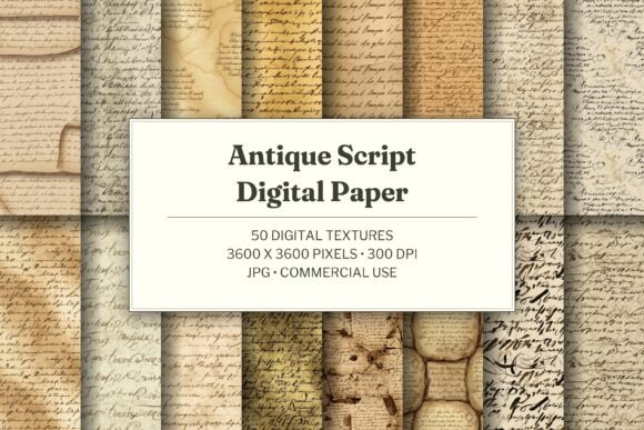 Antique Script Digital Paper