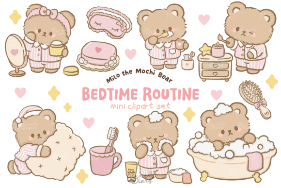 Bedtime Routine Bear Clipart