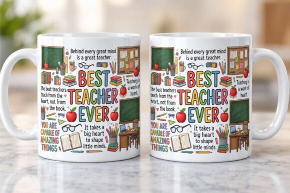 Best Teacher Ever Mug Wrap