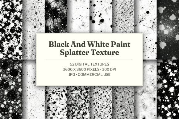 Black and White Paint Splatter Texture
