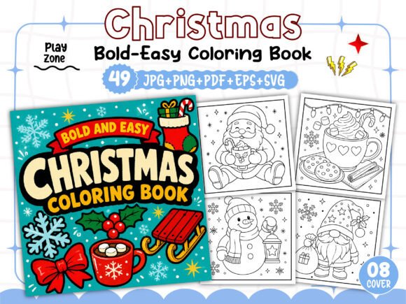 Bold Easy Cute Christmas Coloring Pages