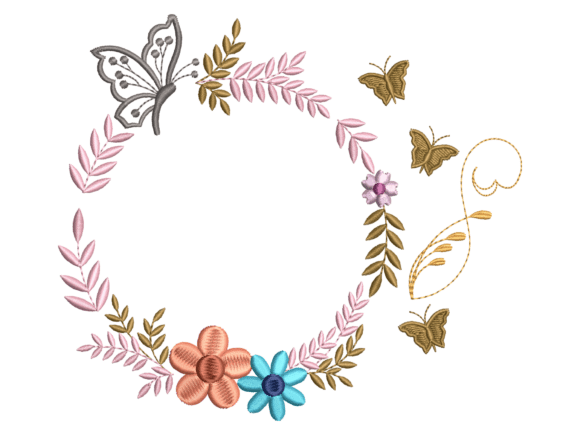 Botanical Butterfly Floral Wreath