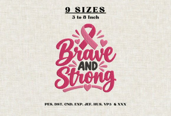 Brave and Strong Breast Cancer Ribbon
