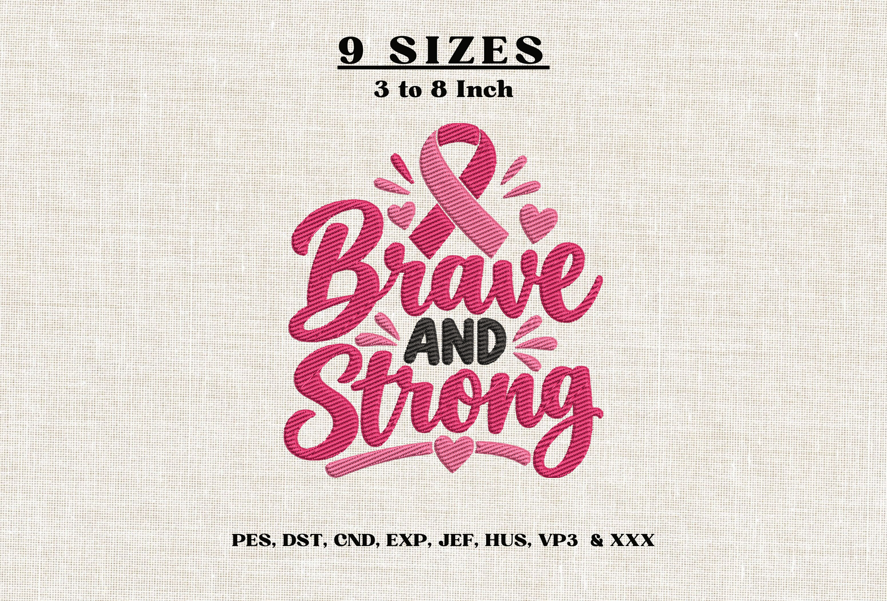 Brave and Strong Breast Cancer Ribbon
