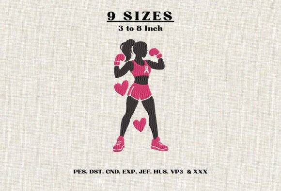 Breast Cancer Fighter Boxing Woman DST
