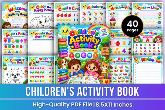 Children's Activity Book | Puzzles, Maze