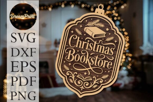 Christmas bookstore laser cut SVG