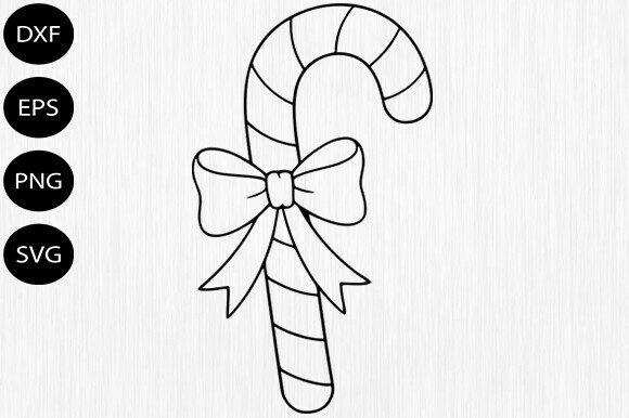 Christmas Candy Cane Bow SVG