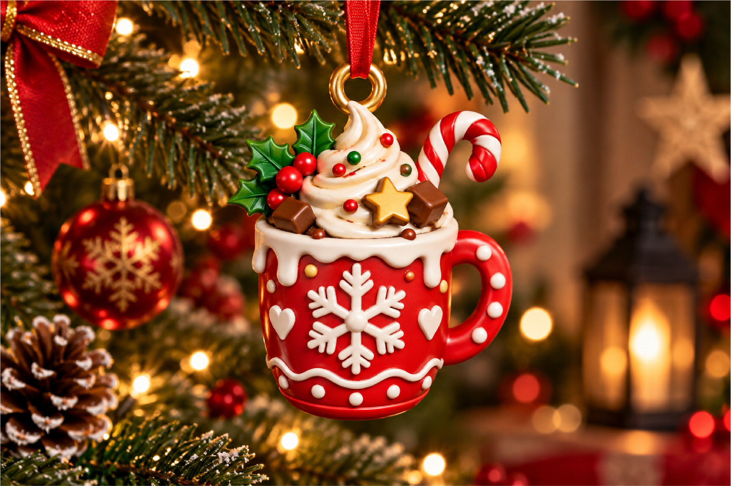 Christmas Cocoa Mug Ornament STL – 3D Printable Holiday Decor & Keychain - Image 4