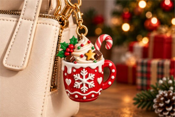 Christmas Cocoa Mug Ornament STL – 3D Printable Holiday Decor & Keychain - Image 2