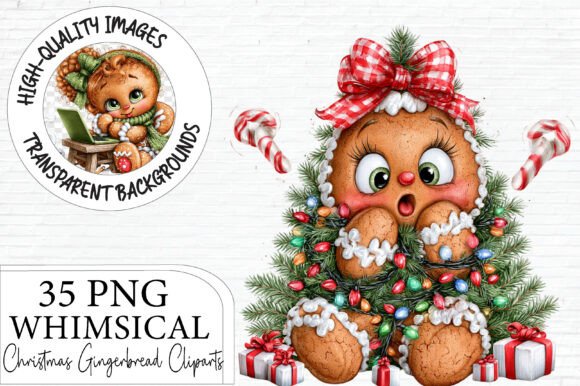 Christmas Gingerbread Clipart PNG Bundle