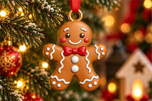 Christmas Gingerbread Man Keychain STL – 3D Print Ornament & Charm File - Image 2