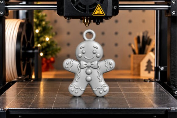 Christmas Gingerbread Man Keychain STL – 3D Print Ornament & Charm File - Image 3