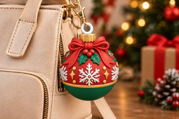 Christmas Ornament Keychain STL – Festive Bauble 3D Print File - Image 2