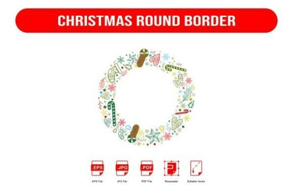 Christmas Round Floral Border