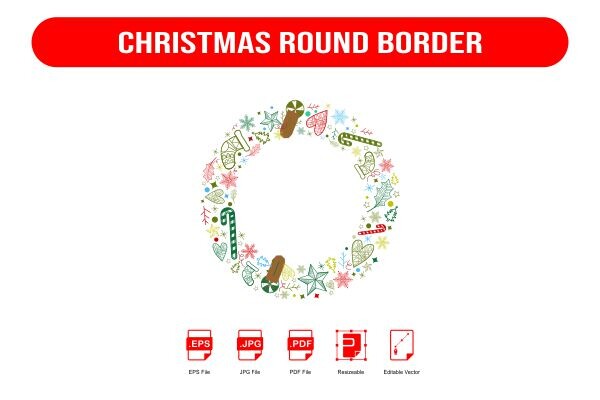 Christmas Round Floral Border