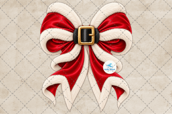 Coquette Santa Bow Christmas Png