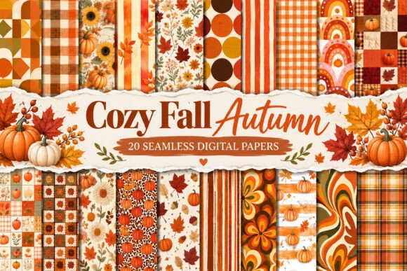 Cozy Fall Autumn Seamless Patterns