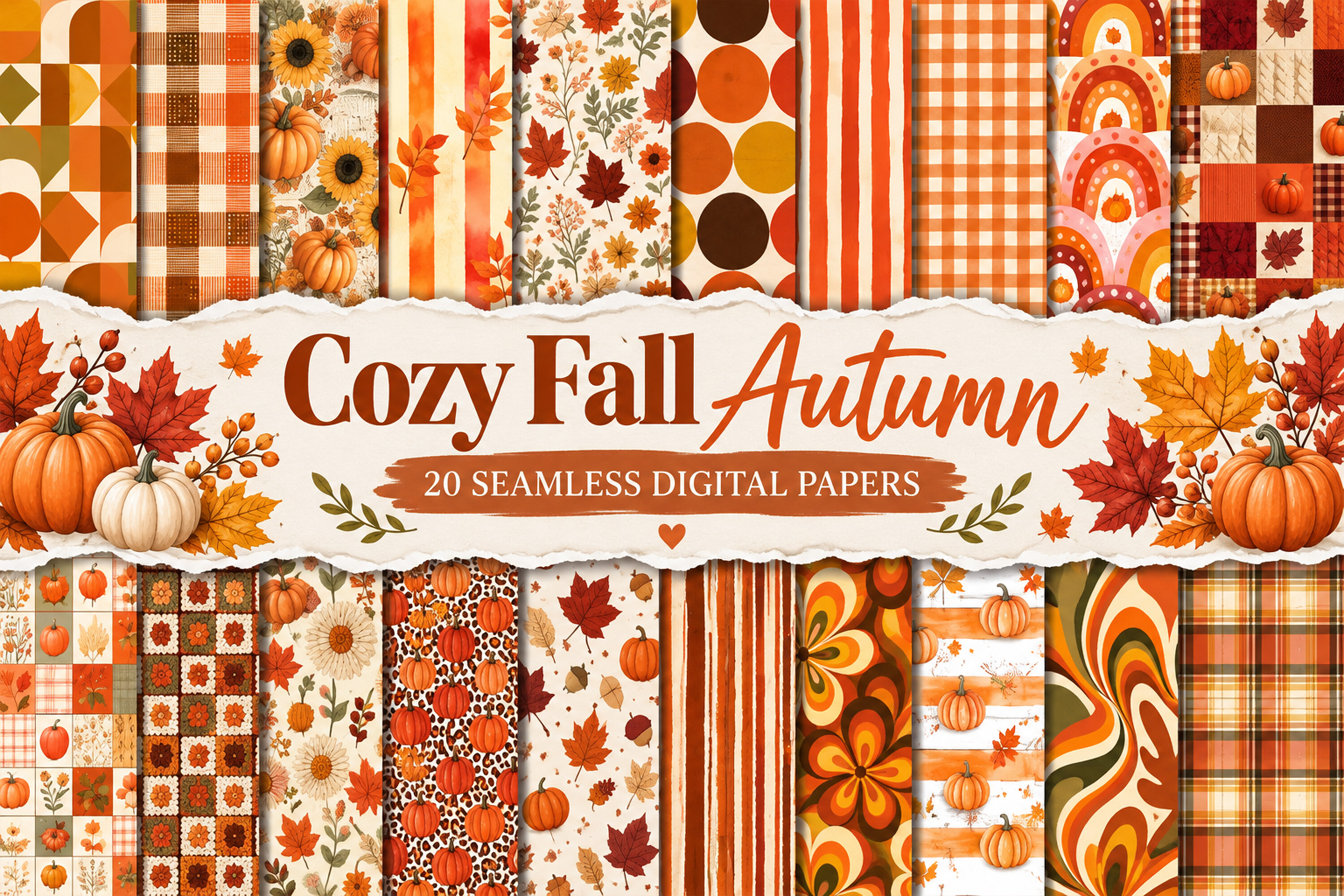 Cozy Fall Autumn Seamless Patterns