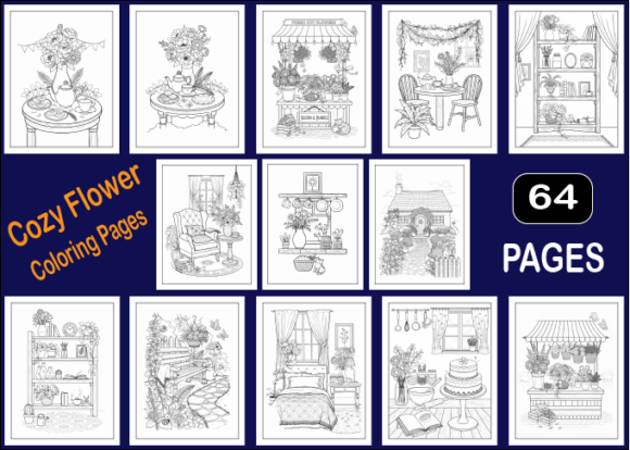 Cozy Flower Coloring Pages for Adult