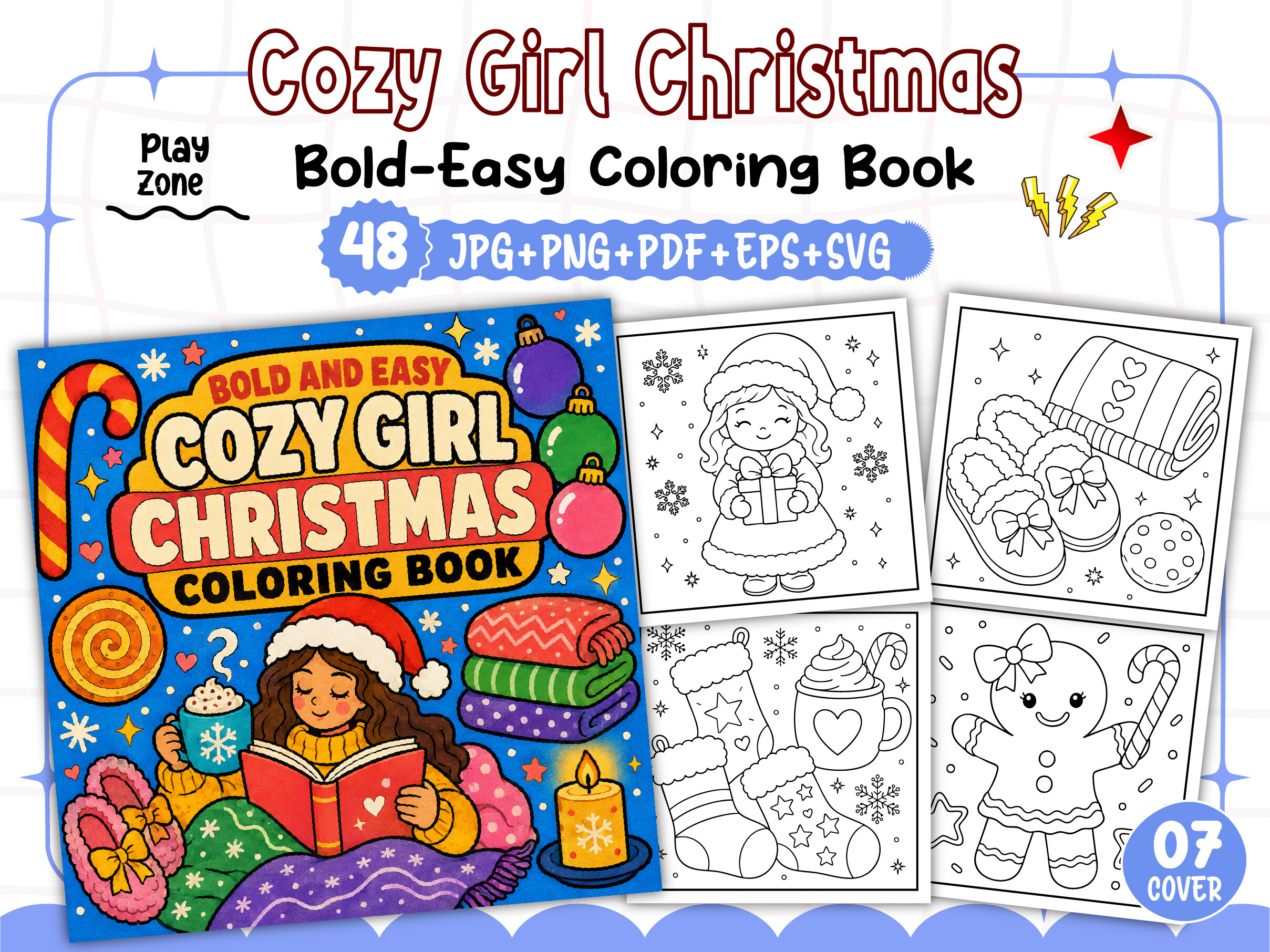 Cozy Girl Christmas Coloring Pages
